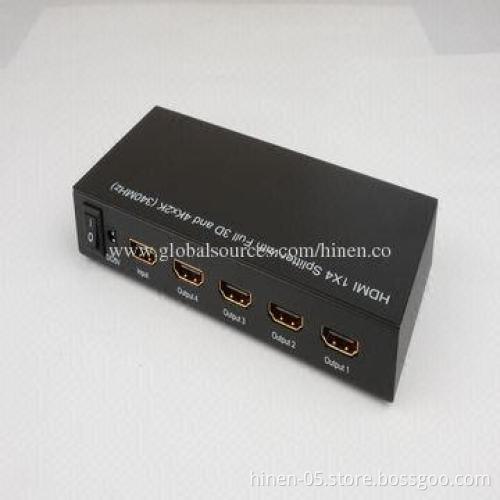 HDMI 1X4 Splitter with Full 3D and 4Kx2K (340MHz), Supports 1,080P Highest Video Resolution